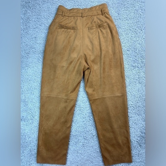 Free People Pants Womens 4 Nightfall Vegan Suede Slacks Paper Bag Waist Office - Picture 2 of 3